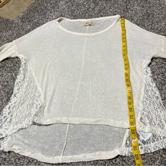 Hollister Long Sleeve Beach Sweater Lace Insert Flowy Ivory Off White - Medium - Picture 2 of 8